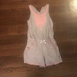 Pink and gray romper